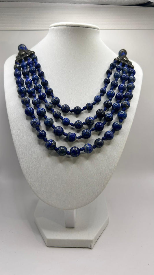 Lapis Lazuli Necklace | Sourced from the World's Oldest Mine | Handmade Deep Blue Gemstone Necklace, Gift for Women, Beaded Necklace