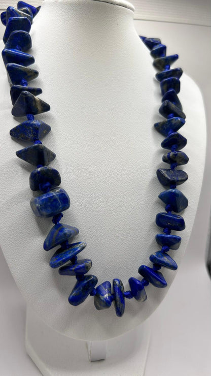 Lapis Lazuli Necklace | Sourced from the World's Oldest Mine | Handmade Deep Blue Gemstone Necklace, Gift for Women, Beaded Necklace