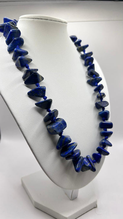 Lapis Lazuli Necklace | Sourced from the World's Oldest Mine | Handmade Deep Blue Gemstone Necklace, Gift for Women, Beaded Necklace