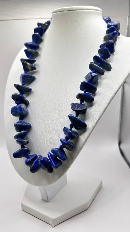 Lapis Lazuli Necklace | Sourced from the World's Oldest Mine | Handmade Deep Blue Gemstone Necklace, Gift for Women, Beaded Necklace