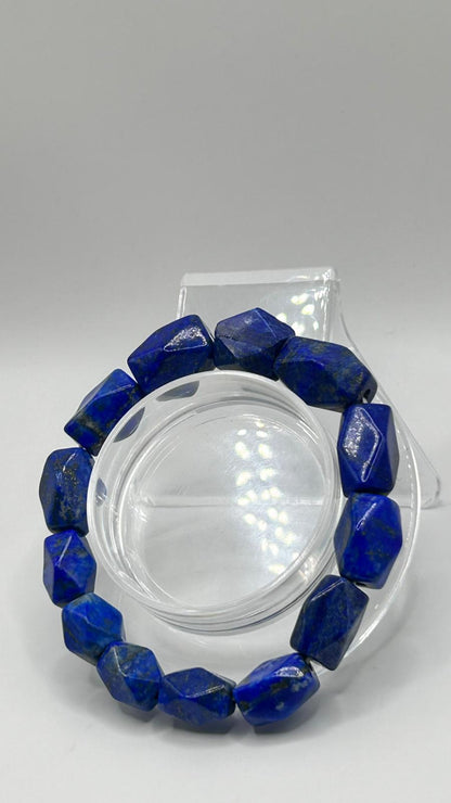 Authentic Lapis Lazuli Beaded Bracelet | Source from Oldest Mines of Afghanistan | Natural Healing Stone | Handmade | Unisex Gift |