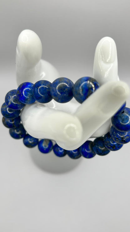 Authentic Lapis Lazuli Beaded Bracelet | Source from Oldest Mines of Afghanistan | Natural Healing Stone | Handmade | Unisex Gift |