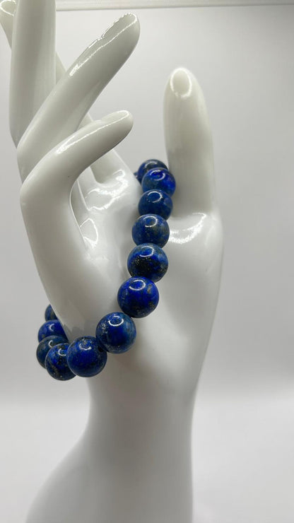 Authentic Lapis Lazuli Beaded Bracelet | Source from Oldest Mines of Afghanistan | Natural Healing Stone | Handmade | Unisex Gift |