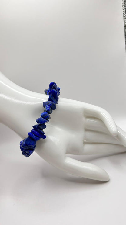 Authentic Lapis Lazuli Beaded Bracelet | Source from Oldest Mines of Afghanistan | Natural Healing Stone | Handmade | Unisex Gift |