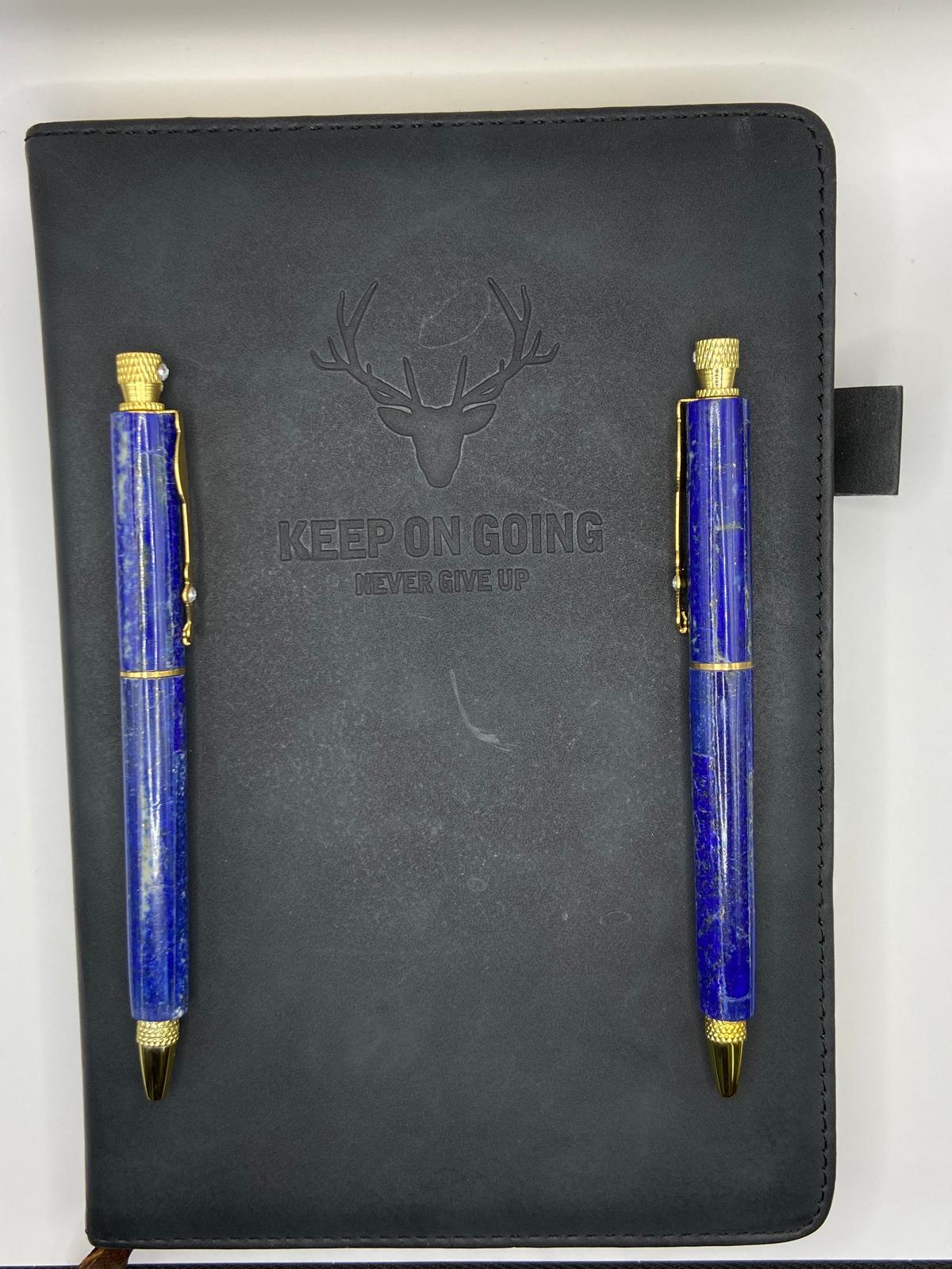 Handcrafted Lapis Lazuli Pen | Authentic Afghan Semi-Precious Stone from the World’s Oldest Mines | Luxury Desk Accessories | Ideal Gift