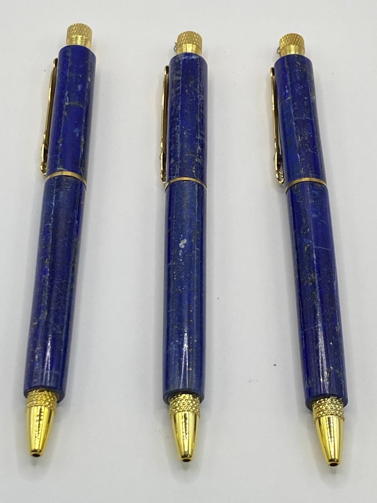 Handcrafted Lapis Lazuli Pen | Authentic Afghan Semi-Precious Stone from the World’s Oldest Mines | Luxury Desk Accessories | Ideal Gift