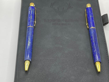 Handcrafted Lapis Lazuli Pen | Authentic Afghan Semi-Precious Stone from the World’s Oldest Mines | Luxury Desk Accessories | Ideal Gift