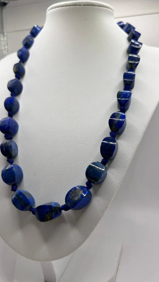 Lapis Lazuli Necklace | Sourced from the World's Oldest Mine | Handmade Deep Blue Gemstone Necklace, Gift for Women, Beaded Necklace